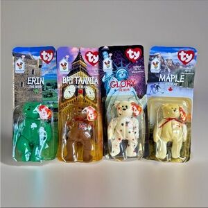 1999 McDonald’s Ty Teenie Beanie Baby Bears – Complete Set of 4 – Vintage